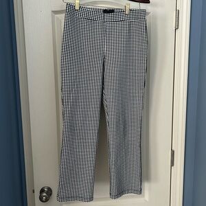 Sanctuary pull on stretch cropped gingham pants , M, black/white
